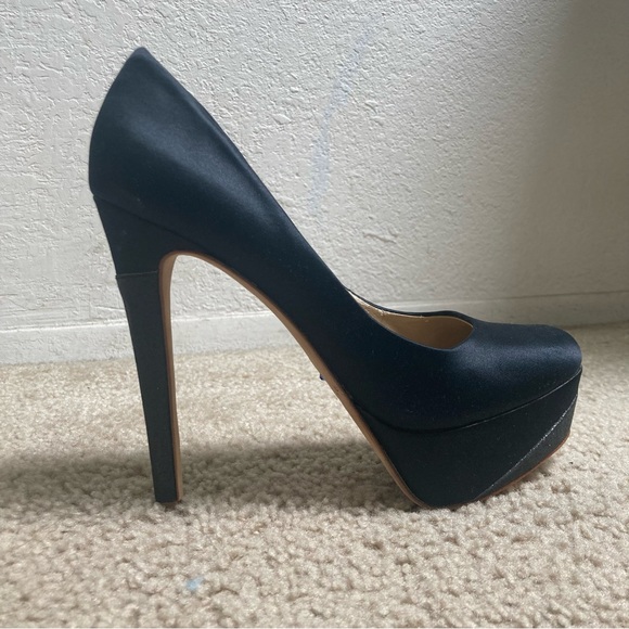 David Tutera Black GRAND Platform Glitter Heels Pumps - Picture 1 of 13